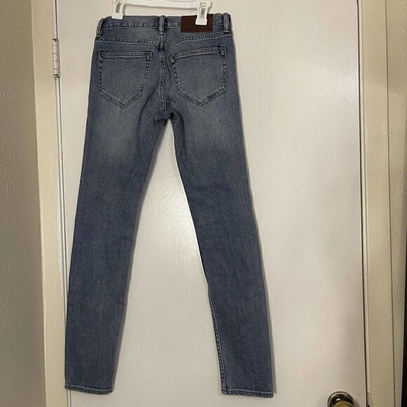 ALL SAINTS knee patch colorblock ashby skinny jeans medium wash size 25 - Picture 2 of 4